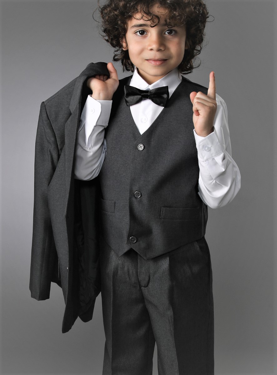 Costume enfant pour mariage gris anthracite pas cher