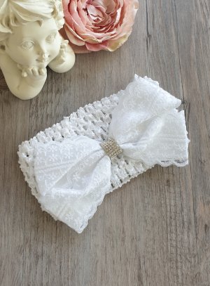 Bandeau Bebe Blanc Pour Coiffure De Bapteme