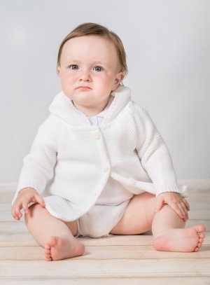 Gilet Blanc Bebe Fille Bapteme Avec Capuche