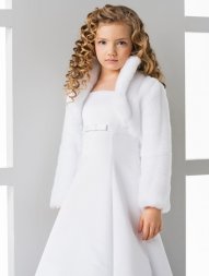 boléro, gilet, veste cérémonie fille blanc