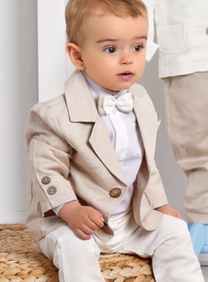 Veste en coton et lin pour ensemble de costume garçon confortable