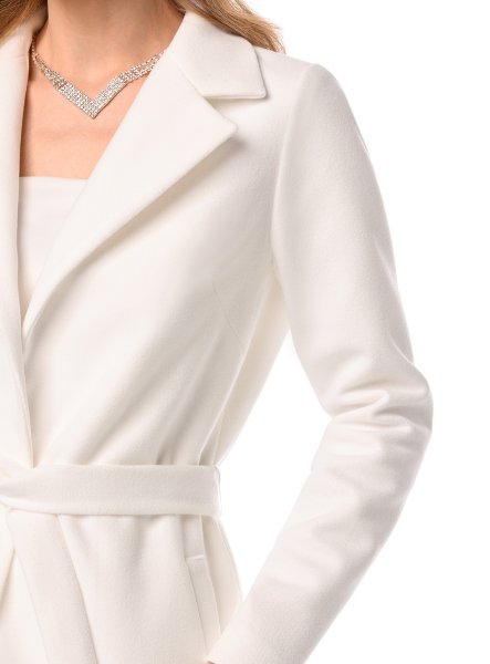 manteau blanc ceinture femme