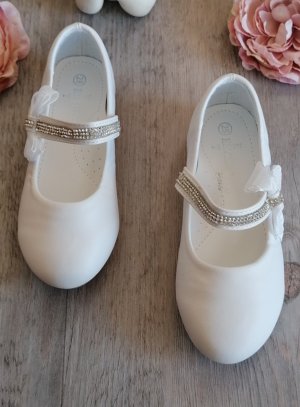 Chaussures blanche bébé fille mariage baptême cérémonie