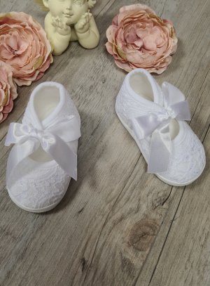 Chaussures baptême dentelle bébé fille