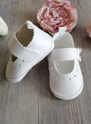 Chaussures blanche Ballerine baptême ou cérémonie bébé fille
