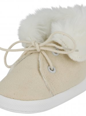 Chaussons bébé garçon hiver nubuck fourrure poils longs