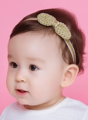 bandeau cache-oreille bebe fille en grosse maille unie rose bebe
