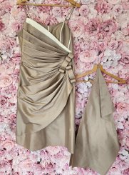 robe soirée courte femme beige