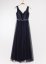 robe cocktail longue femme bleu marine