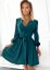 Robe soirée femme glamour et manches longues verte