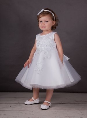 Soldes Robe De Bapteme Bebe Fille Tulle Et Large Broderie