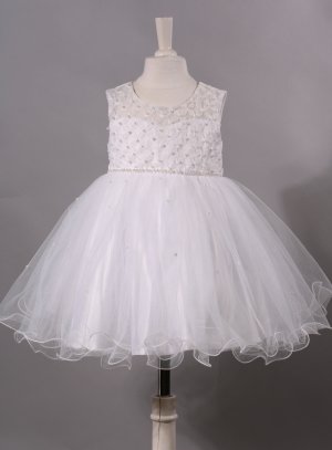 Robe De Bapteme Bebe Blanche Avec Perles