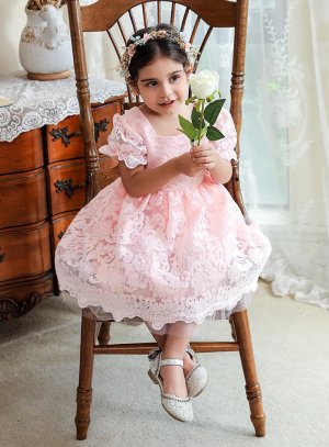 Robe Fille Mariage Rose Poudré