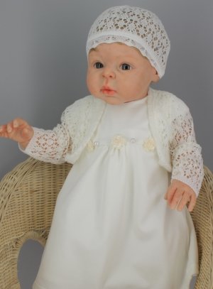 Fin De Stock Robe De Ceremonie Bebe Avec Gilet Et Bonnet Crochet Clemence