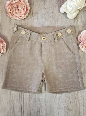 Bermuda Beige Pour Bebe Petit Garcon Pour Tenue De Mariage Champteme Vintage