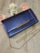 pochette de soirée, sac habillé bleu marine