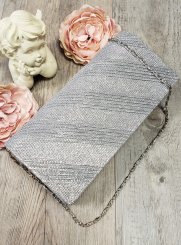 pochette de soirée, sac habillé gris argent