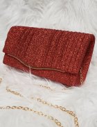 pochette de soirée, sac habillé rouge