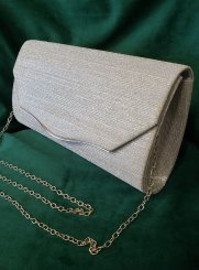 pochette de soirée, sac habillé gris argent