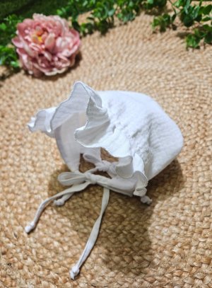 bonnet chapeau baptême blanc