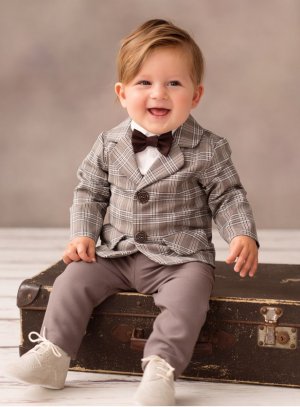 SOLDES - Veste blazer bébé garçon pour cérémonie champêtre chic