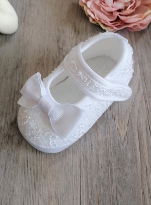 Chaussures baptême dentelle bébé fille