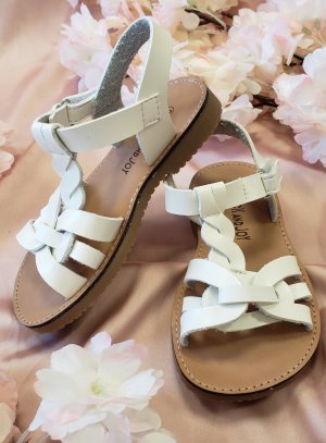 chaussures cérémonie fille sandale tressé blanche