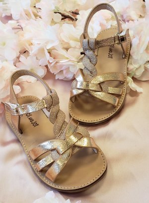 Chaussures d'été sandale princesse scintillante pour cérémonie mariage pas cher or