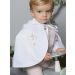 Cape de baptême blanche en satin avec capuche Blanc bébé