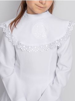 Cape pour aube de communion avec dentelle