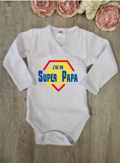 Body bébé super héro "j'ai un OU une super... papa, papi, parrain..."