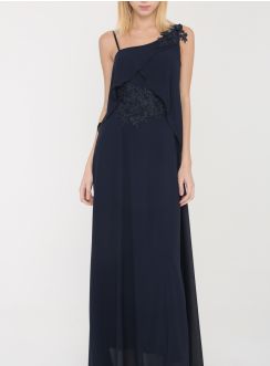 robe mariage femme longue bleu marine