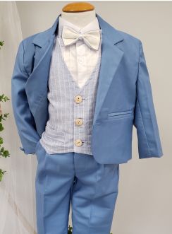 Costume bleu bébé ou petit garçon pour mariage ou baptême