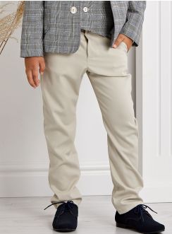 Pantalon beige garçon pour cérémonie enfant mariage baptême 