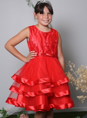 robe fille 2 - 16 ans rouge