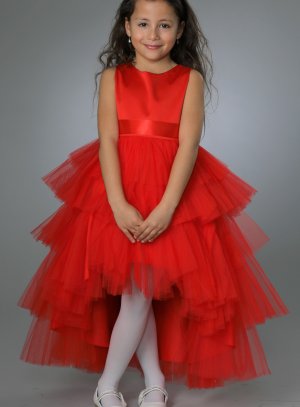 robe soirée mariage enfant rouge