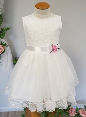 Robe Cérémonie bébé rose MINA - Marque Ezda pour bapteme mariage