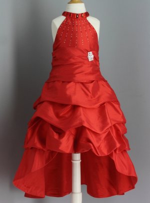 Robe de soirée enfant rouge pour fille Martha avec strass