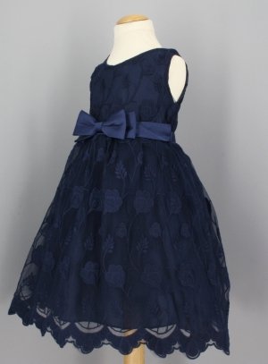 Robe de mariage enfant dentelle ivoire ou marine Candice